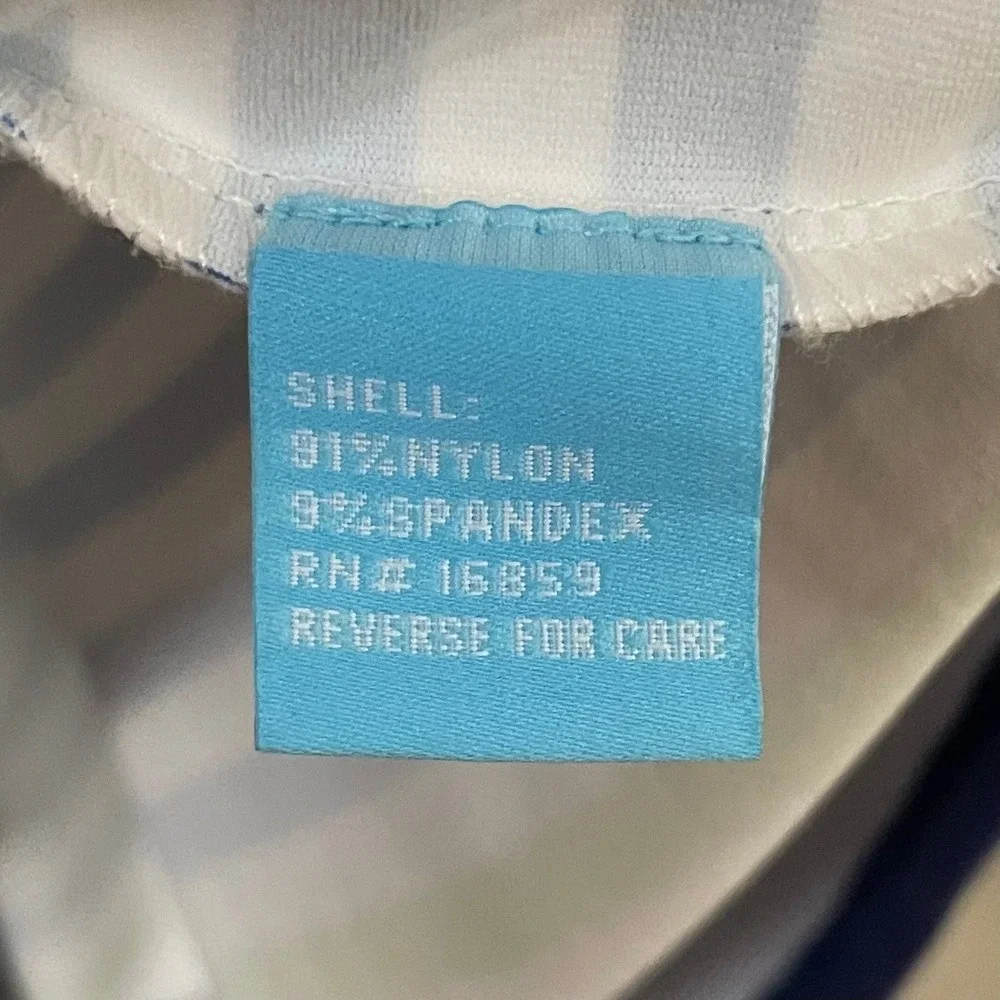 J. McLaughlin Dress Womens Large Blue Catalina Cloth Striped 3/4 Sleeve‎ Layered